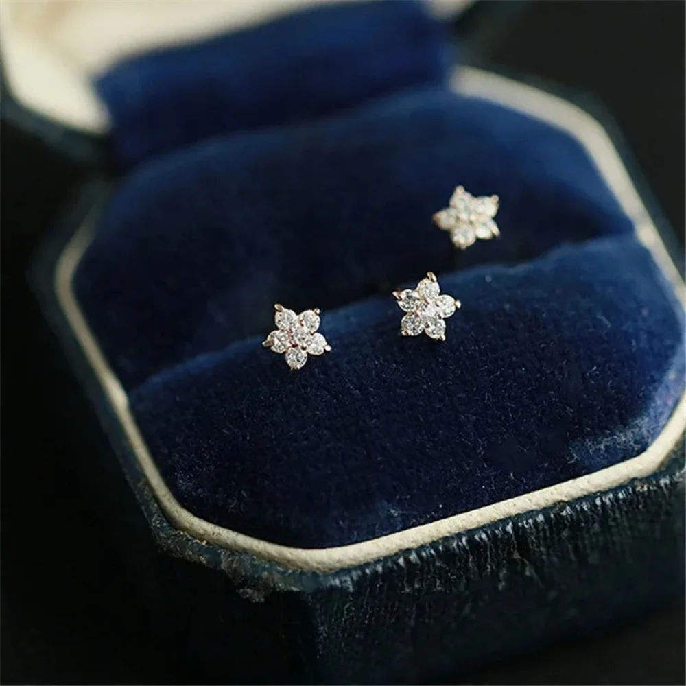 Sterling silver diamond earrings - Picture 2 of 5